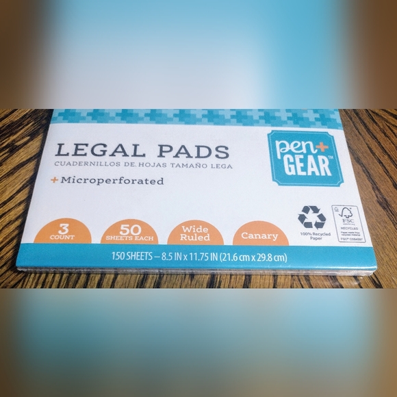 Three Pack of Legal Pads from Pen + Gear 50 Sheets per Pad Wide Ruled BRAND NEW - Picture 2 of 5